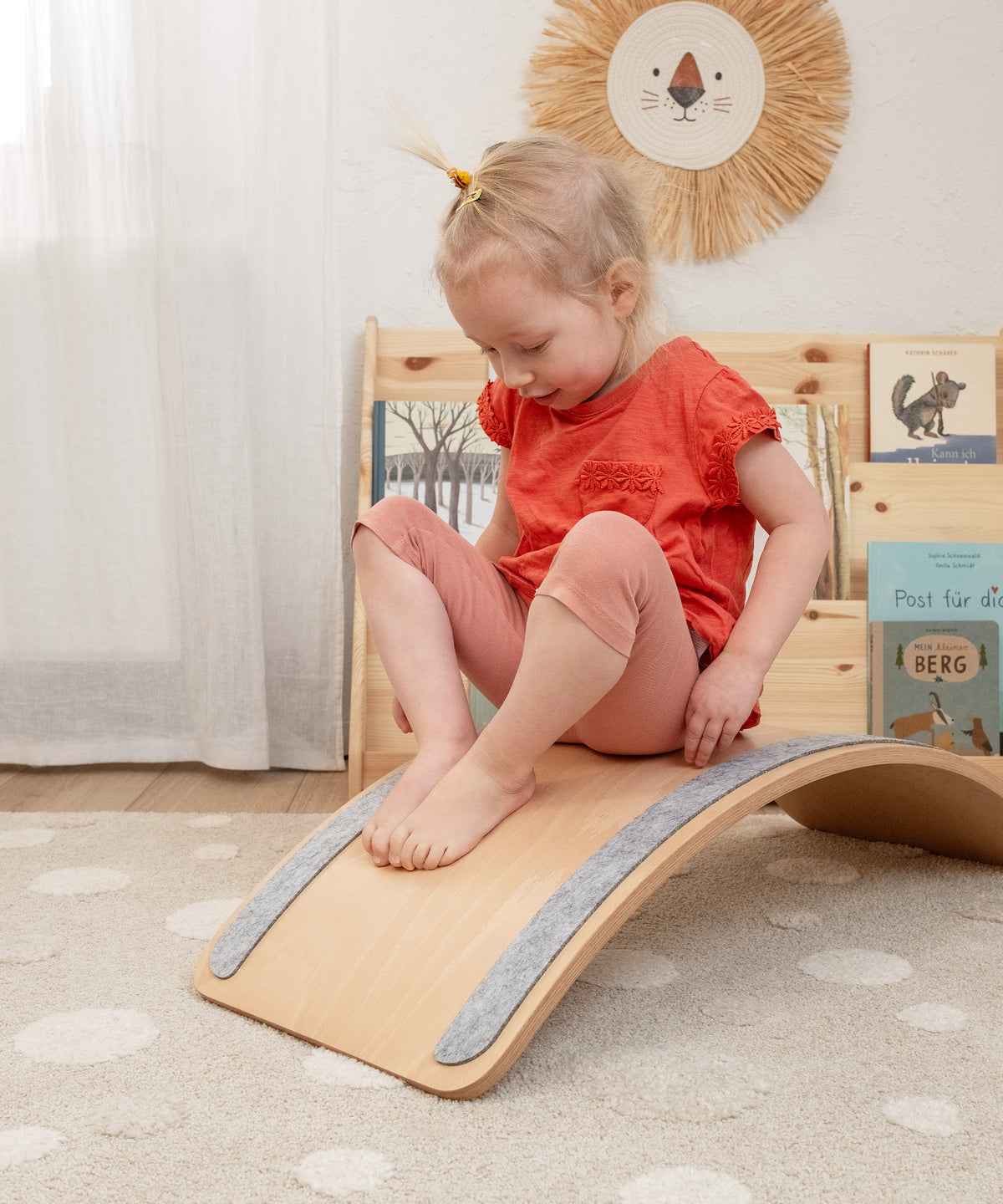 Balance-Board als Sitzgelegenheit.