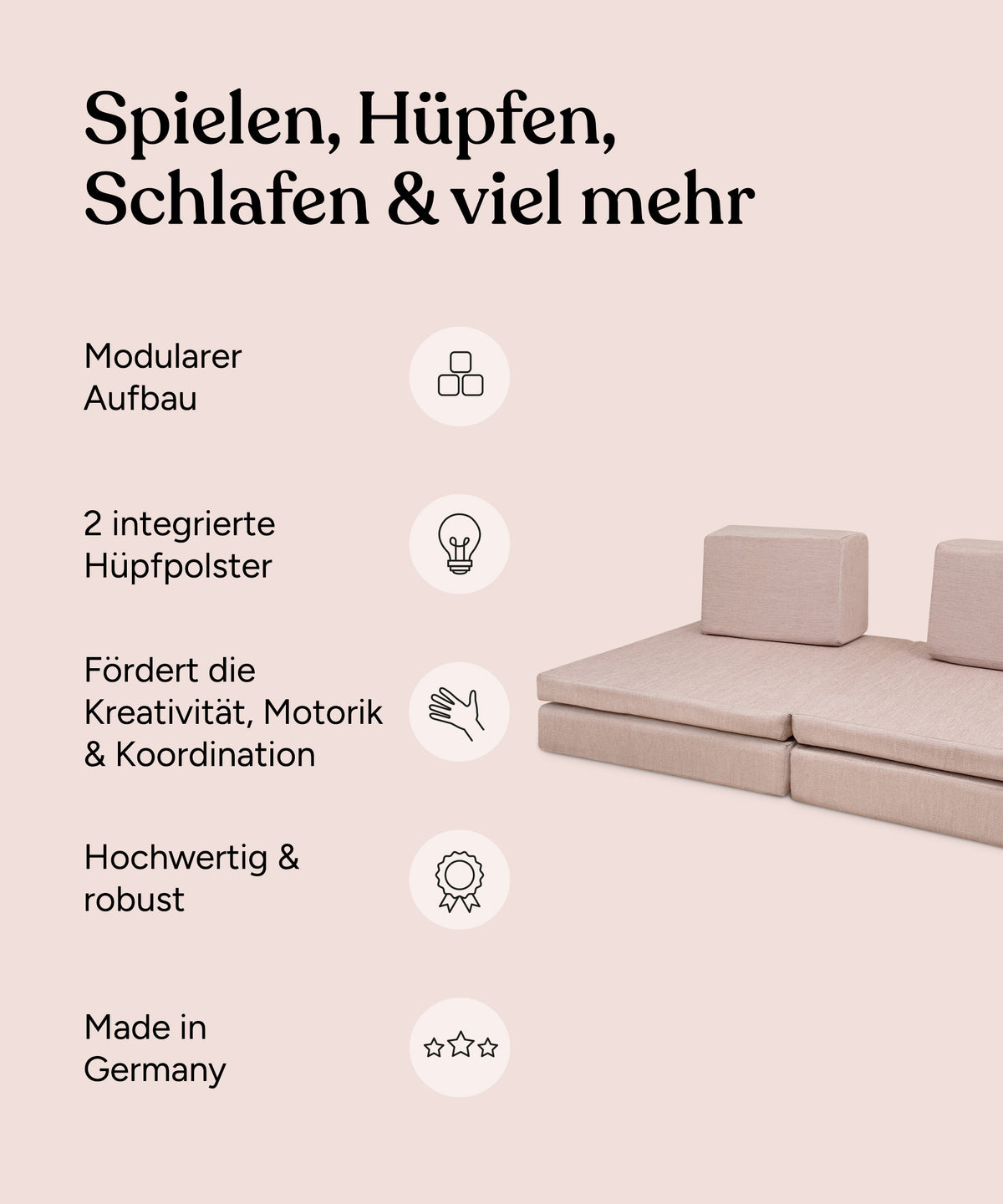 USP-Grafik für Spielsofa.